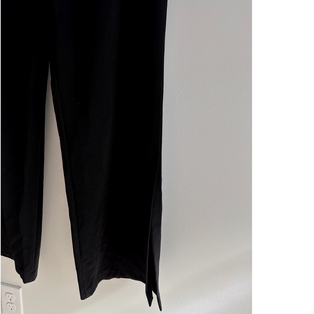 White House Black Market Wide Leg Pants Black Polyester Minimalist Side Slit 14 - Picture 4 of 11
